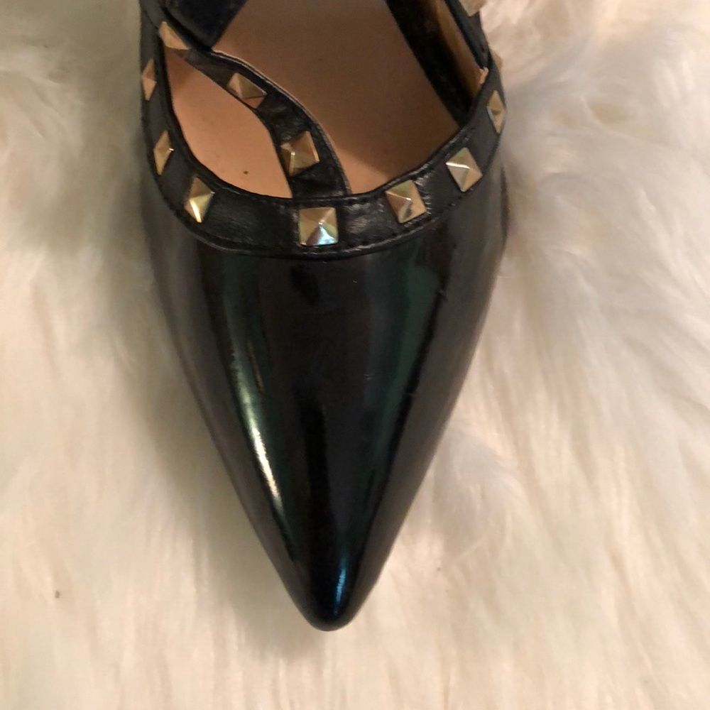 Jojo Cat Studded Glossy Black Stiletto Heels - Picture 4 of 14